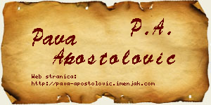 Pava Apostolović vizit kartica